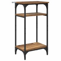Bijzettafel met plank Oud Hout 40 x 30 x 75 cm Bewerkt hout 2