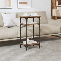 Bijzettafel met plank Oud Hout 40 x 30 x 75 cm Bewerkt hout 4