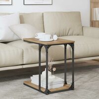 Bijzettafel Artisan Eiken 50 x 35 x 52 cm Bewerkt hout 4