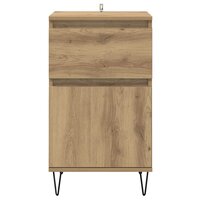 Dressoir artisanaal eikenkleurig 35 x 40 x 70 cm Bewerkt hout 6