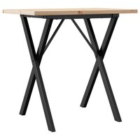 Eettafel X-frame 80x50x75,5 cm massief grenenhout en staal 6