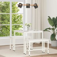 Eettafel Wit 80 x 80 x 75 cm Massief grenenhout 4