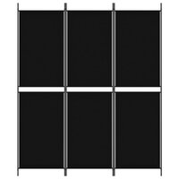 Kamerscherm met 3 panelen 150x180 cm stof zwart 3