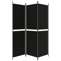 Kamerscherm met 3 panelen 150x180 cm stof zwart 4