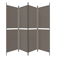 Kamerscherm met 4 panelen 200x180 cm stof antracietkleurig 5