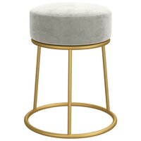 Hocker rond fluweel lichtgrijs 3