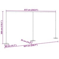 Trouwrand 338 x 35 x 300 cm Staal 9