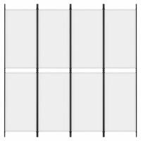 Kamerscherm met 4 panelen 200x200 cm stof wit 3