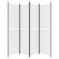 Kamerscherm met 4 panelen 200x200 cm stof wit 4