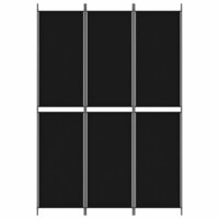 Kamerscherm met 3 panelen 150x220 cm stof zwart 3