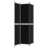 Kamerscherm met 3 panelen 150x220 cm stof zwart 5
