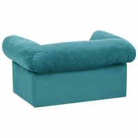 Hondenbank met opslag Turquoise 75 x 50 x 38cm Pluche 6