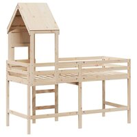 Halfhoogslaper met ladder en bedhuis grenenhout 90x190 cm 8