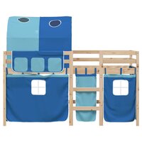 Kinderhoogslaper met tunnel 90x190 cm massief grenenhout blauw 4