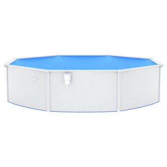 Zwembad met stalen wand rond 550x120 cm wit