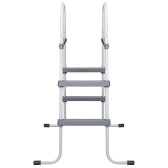 Zwembadladder 84 cm staal grijs