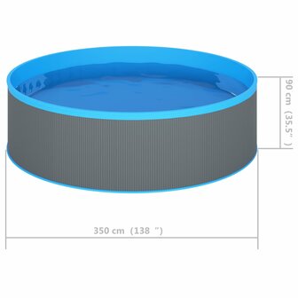 Splasher pool 350x90 cm grijs