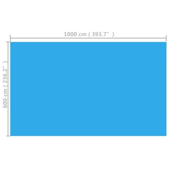 Zwembadhoes rechthoekig 1000x600 cm PE blauw