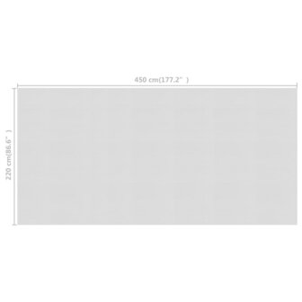 Zwembadfolie solar drijvend 450x220 cm PE grijs