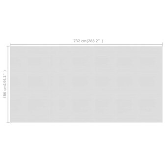 Zwembadfolie solar drijvend 732x366 cm PE grijs