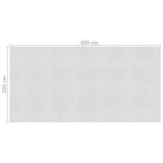 Zwembadfolie solar drijvend 400x200 cm PE grijs