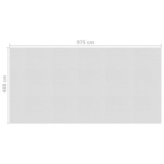 Zwembadfolie solar drijvend 975x488 cm PE grijs