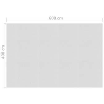 Zwembadfolie solar drijvend 600x400 cm PE grijs