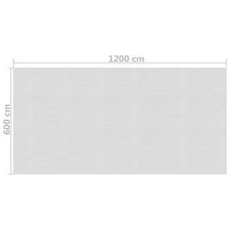 Zwembadfolie solar drijvend 1200x600 cm PE grijs
