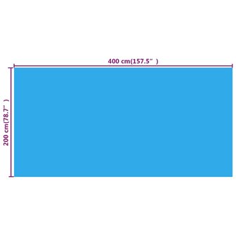 Zwembadhoes 400x200 cm PE blauw