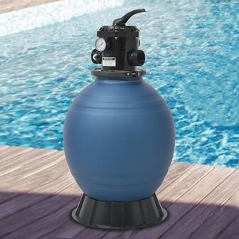 Zwembadzandfilter met 6-positie ventiel 460 mm blauw