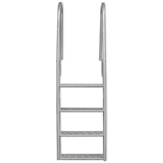 Dok/zwembadladder met 4 treden aluminium 167 cm