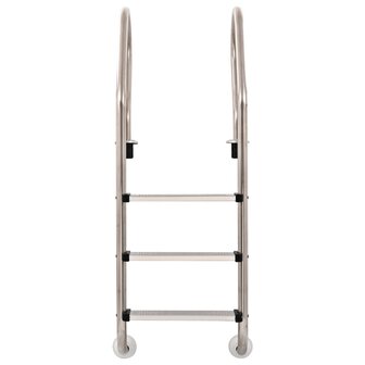 Zwembadladder met 3 sporten 120 cm roestvrij staal 304