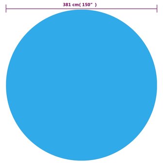 Solar zwembadfolie drijvend rond 381 cm PE blauw