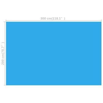 Zwembadzeil rechthoekig 300 x 200 cm PE blauw