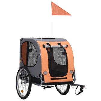 Hondenfietskar oranje en grijs