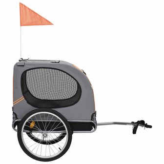 Hondenfietskar oranje en grijs