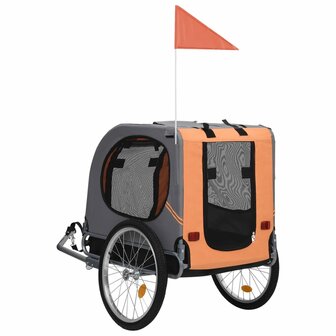 Hondenfietskar oranje en grijs