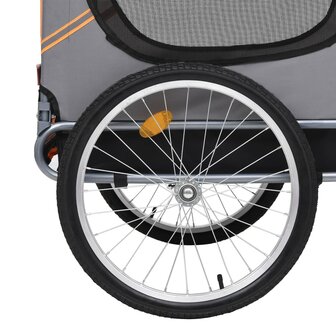 Hondenfietskar oranje en grijs