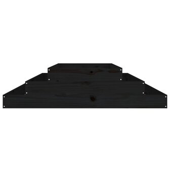 Plantenbak 110x110x27 cm massief grenenhout zwart