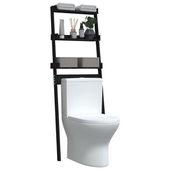 Toiletrek 63,5x32x179 cm massief grenenhout zwart