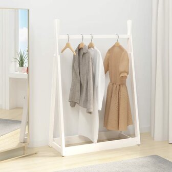 Kledingrek 100x45x150 cm massief grenenhout wit