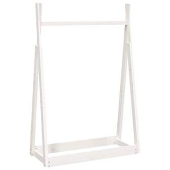Kledingrek 100x45x150 cm massief grenenhout wit