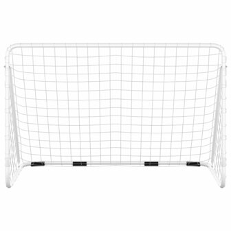 Voetbaldoel met net 180x90x120 cm staal wit