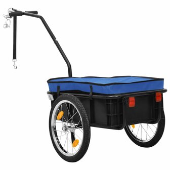 Fietskar/trekwagen 155x60x83 cm staal blauw