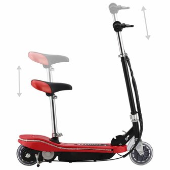 Step elektrisch met zitje en LED 120 W rood