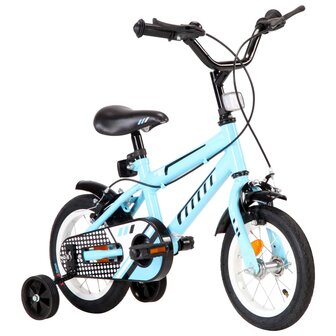 Kinderfiets 12 inch zwart en blauw
