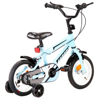 Kinderfiets 12 inch zwart en blauw