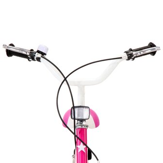 Kinderfiets 16 inch zwart en roze