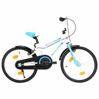 Kinderfiets 18 inch blauw en wit