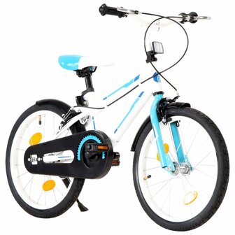 Kinderfiets 18 inch blauw en wit